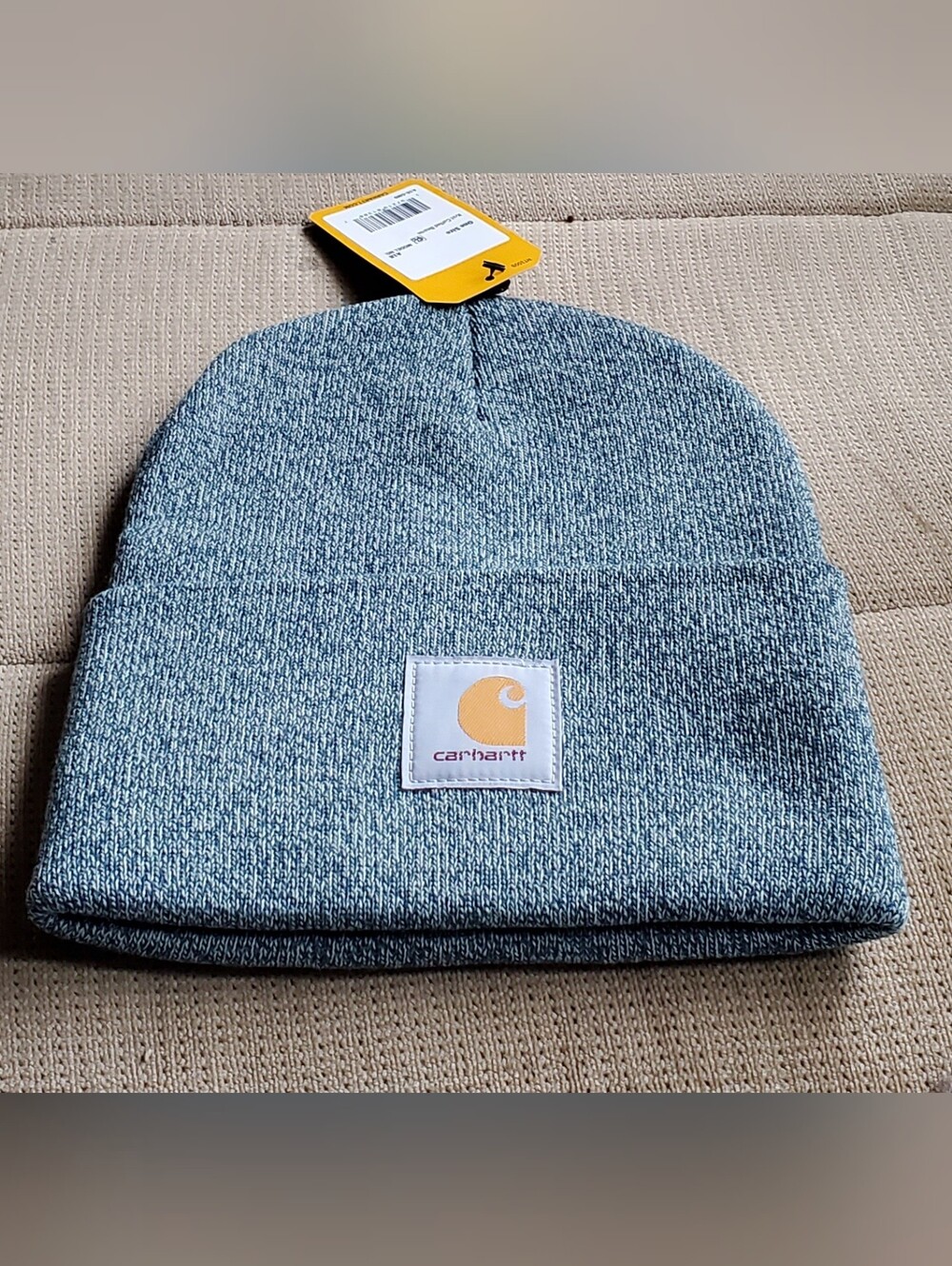 Carhartt Heather Blue Gray Rib Knit Beanie - Blue/Gray